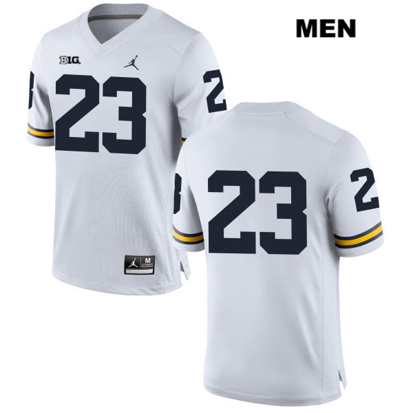 Men's NCAA Michigan Wolverines Tyree Kinnel #23 No Name White Jordan Brand Authentic Stitched Football College Jersey DC25M47QF